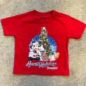 Disney Parks Holiday Red Shirt Hanes 3T